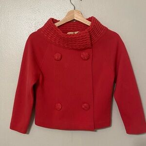 Vintage Red Double-Breasted Jackie-O Jacket